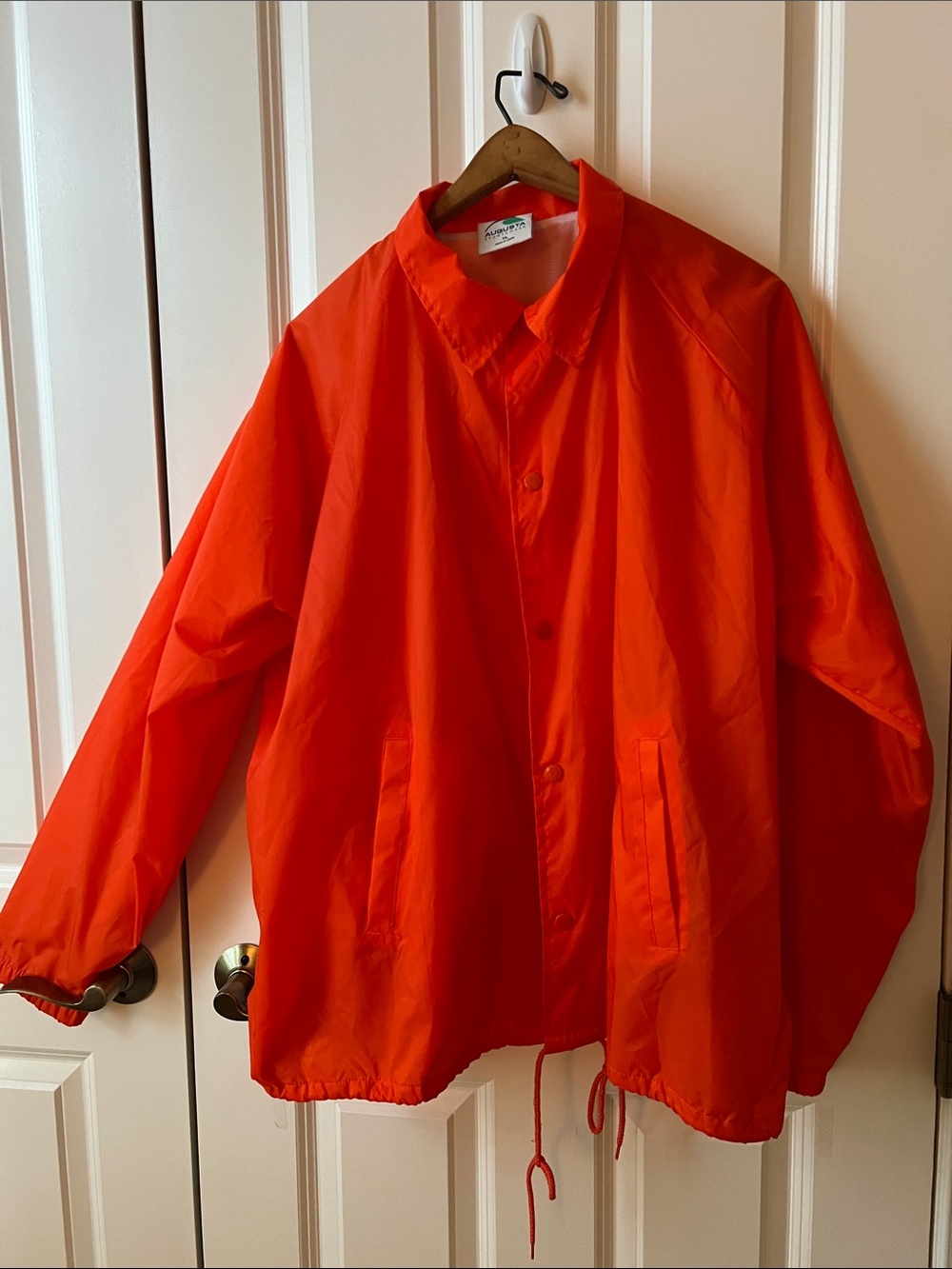 Windbreaker Augusta Sportswear Orange Snap-Front Jacket In Back Supervisor XL
